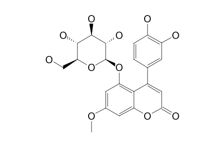 5-0-BETA-D-GLUCOPYRANOSYL-3',4'-DIHYDROXY-7-METHOXY-4-PHENYL-COUMARIN