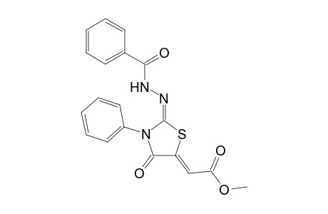 (Z)-Methyl 2-((E)-2-(2-benzoylhydrazono)-4-oxo-3-phenylthiazolidin-5-ylidene)acetate