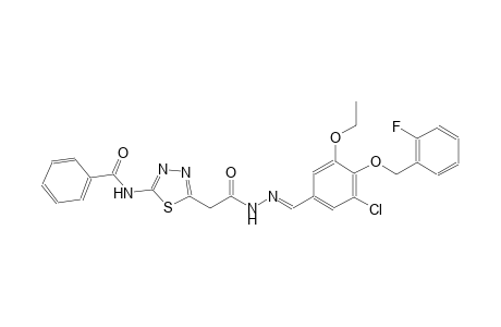 N-{5-[2-((2E)-2-{3-chloro-5-ethoxy-4-[(2-fluorobenzyl)oxy]benzylidene}hydrazino)-2-oxoethyl]-1,3,4-thiadiazol-2-yl}benzamide