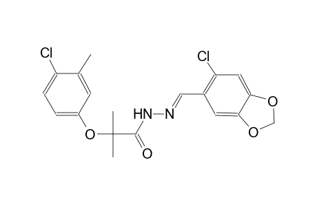 N'-[(E)-(6-chloro-1,3-benzodioxol-5-yl)methylidene]-2-(4-chloro-3-methylphenoxy)-2-methylpropanohydrazide