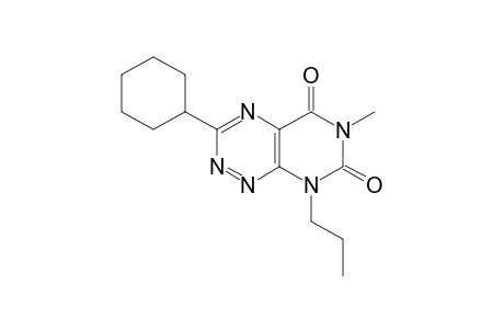 Pyrimido[5,4-e]-1,2,4-triazine-5,7(6H,8H)-dione,3-cyclohexyl-6-methyl-8-propyl-