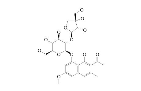 TORACHRYSONE-BETA-D-APIOFURANOSYL-(1->2)-BETA-D-GLUCOPYRANOSIDE