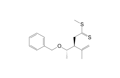 Methyl (3S,1'S)-3-(1-phenylmethoxyethyl)-4-methyl-4-pentenedithioate