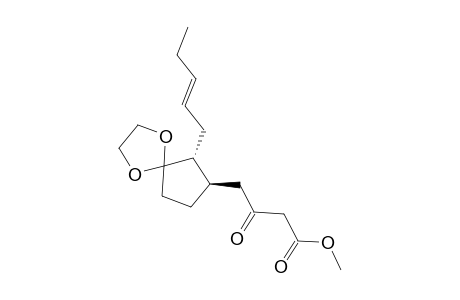 Methyl 3-oxo-4-(6-pent-2-enyl-1,4-dioxaspiro[4.4]nona-7-yl)butyrate
