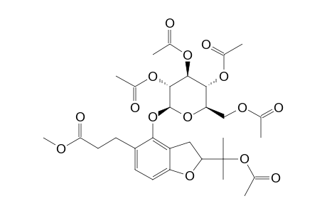 Methyl 3-(4-hydroxy-2-(2-hydroxypropan-2-yl)-2,3-dihydrobenzofuran-5-yl)propanoate, 4-o-.beta.-D-glucopyranoside, pentaacetate