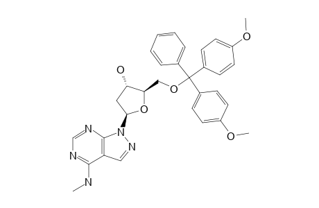 1-[2'-DEOXY-5'-O-(4,4'-DIMETHOXYTRITYL)-BETA-D-ERYTHRO-PENTOFURANOSYL]-4-(METHYLAMINO)-1H-PYRAZOLO-[3,4-D]-PYRIMIDINE