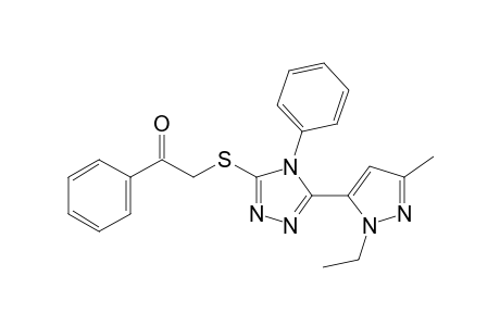 2-{[5-(1-ethyl-3-methylpyrazol-5-yl)-4-phenyl-4H-1,2,4-triazol-3-yl]thio}acetophenone