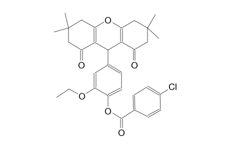 2-ethoxy-4-(3,3,6,6-tetramethyl-1,8-dioxo-2,3,4,5,6,7,8,9-octahydro-1H-xanthen-9-yl)phenyl 4-chlorobenzoate