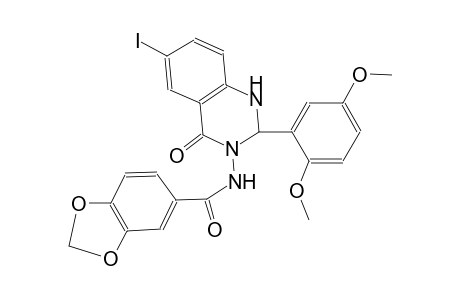 N-(2-(2,5-dimethoxyphenyl)-6-iodo-4-oxo-1,4-dihydro-3(2H)-quinazolinyl)-1,3-benzodioxole-5-carboxamide