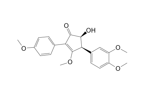 (4R,5S)-4-(3,4-dimethoxyphenyl)-3-methoxy-2-(4-methoxyphenyl)-5-oxidanyl-cyclopent-2-en-1-one