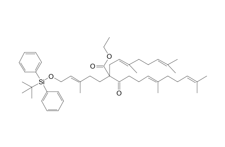Ethyl (6E)-2-((3E)-5-{[tert-butyl(diphenyl)silyl]oxy}-3-methyl-3-pentenyl)-2-[(2E)-3,7-dimethyl-2,6-octadienyl]-7,11-dimethyl-3-oxo-6,10-dodecadienoate