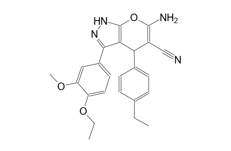 6-amino-3-(4-ethoxy-3-methoxyphenyl)-4-(4-ethylphenyl)-1,4-dihydropyrano[2,3-c]pyrazole-5-carbonitrile
