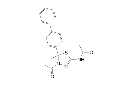 acetamide, N-(4-acetyl-5-[1,1'-biphenyl]-4-yl-4,5-dihydro-5-methyl-1,3,4-thiadiazol-2-yl)-