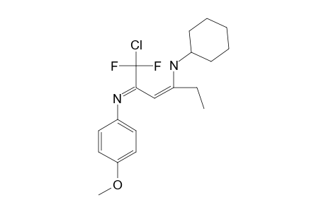 (Z)-4-CHLORO-1-ETHYL-4,4-DIFLUORO-3-(4-METHOXYPHENYLIMINO)-1-BUTENYL-(CYCLOHEXYL)-AMINE