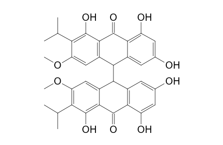 1,6,8-trihydroxy-2-isopropyl-3-methoxy-10-(4,5,7-trihydroxy-3-isopropyl-10-keto-2-methoxy-9H-anthracen-9-yl)-10H-anthracen-9-one