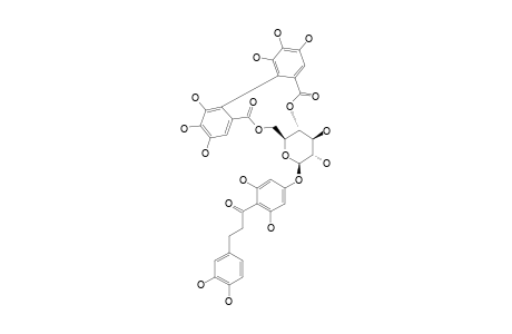3-HYDROXYPHLORETIN-4'-O-[4'',6''-O-(S)-HEXAHYDROXYDIPHENOYL]-BETA-D-GLUCOPYRANOSIDE