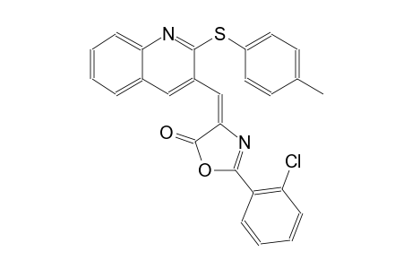 5(4H)-oxazolone, 2-(2-chlorophenyl)-4-[[2-[(4-methylphenyl)thio]-3-quinolinyl]methylene]-, (4E)-