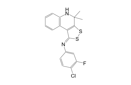 4-chloro-N-[(1Z)-4,4-dimethyl-4,5-dihydro-1H-[1,2]dithiolo[3,4-c]quinolin-1-ylidene]-3-fluoroaniline