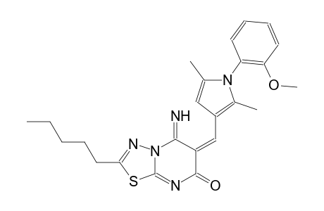 (6E)-5-imino-6-{[1-(2-methoxyphenyl)-2,5-dimethyl-1H-pyrrol-3-yl]methylene}-2-pentyl-5,6-dihydro-7H-[1,3,4]thiadiazolo[3,2-a]pyrimidin-7-one
