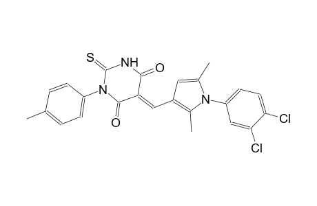 (5E)-5-{[1-(3,4-dichlorophenyl)-2,5-dimethyl-1H-pyrrol-3-yl]methylene}-1-(4-methylphenyl)-2-thioxodihydro-4,6(1H,5H)-pyrimidinedione