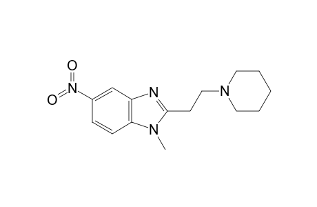 1H-1,3-Benzimidazole, 1-methyl-5-nitro-2-[2-(1-piperidinyl)ethyl]-