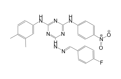 benzaldehyde, 4-fluoro-, [4-[(3,4-dimethylphenyl)amino]-6-[(4-nitrophenyl)amino]-1,3,5-triazin-2-yl]hydrazone