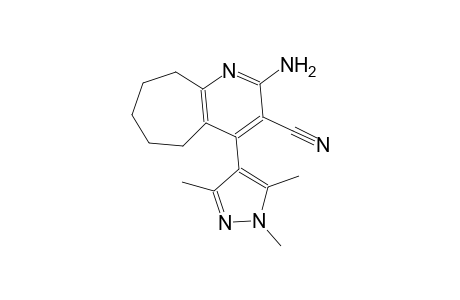 2-amino-4-(1,3,5-trimethyl-1H-pyrazol-4-yl)-6,7,8,9-tetrahydro-5H-cyclohepta[b]pyridine-3-carbonitrile