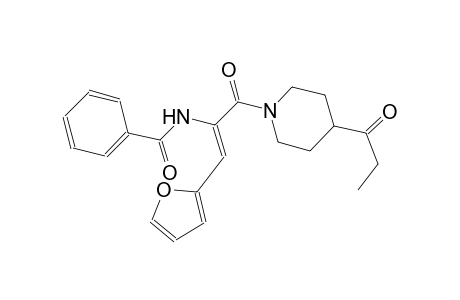 N-{(Z)-2-(2-furyl)-1-[(4-propionyl-1-piperidinyl)carbonyl]ethenyl}benzamide