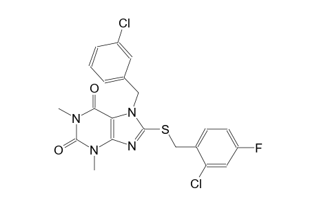 1H-purine-2,6-dione, 8-[[(2-chloro-4-fluorophenyl)methyl]thio]-7-[(3-chlorophenyl)methyl]-3,7-dihydro-1,3-dimethyl-