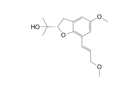 2(S)-(1'-Hydroxy-1'-methylethyl)-5-methoxy-7-(3"-methoxyprop-1"-enyl)-2,3-dihydrobenzofuran