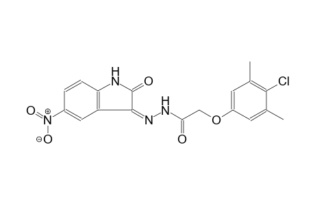 2-(4-chloro-3,5-dimethylphenoxy)-N'-[(3Z)-5-nitro-2-oxo-1,2-dihydro-3H-indol-3-ylidene]acetohydrazide