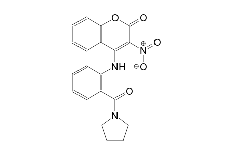 3-nitro-4-[2-(1-pyrrolidinylcarbonyl)anilino]-2H-chromen-2-one