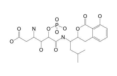 3-amino-4-hydroxy-6-[[1-(8-hydroxy-1-keto-isochroman-3-yl)-3-methyl-butyl]amino]-6-keto-5-phosphonooxy-hexanoic acid