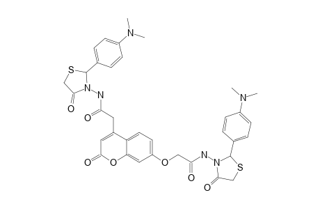 #5I;N-[2-(4-N,N-DIMETHYLAMINOPHENYL)-4-OXO-THIAZOLIDIN-3-YL]-2-[7-[[2-(4-N,N-DIMETHYLAMINOPHENYL)-4-OXO-THIAZOLIDIN-3-YLCARBAMOYL]-METHOXY]-2-OXO-2H-CHR