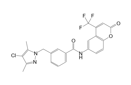 3-[(4-chloro-3,5-dimethyl-1H-pyrazol-1-yl)methyl]-N-[2-oxo-4-(trifluoromethyl)-2H-chromen-6-yl]benzamide