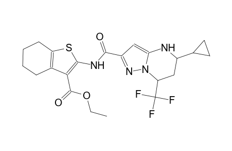 ethyl 2-({[5-cyclopropyl-7-(trifluoromethyl)-4,5,6,7-tetrahydropyrazolo[1,5-a]pyrimidin-2-yl]carbonyl}amino)-4,5,6,7-tetrahydro-1-benzothiophene-3-carboxylate