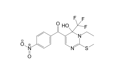 (1-Ethyl-6-hydroxy-2-(methylthio)-6-(trifluoromethyl)-1,6-dihydropyrimidin-5-yl) (4-nitrophenyl)methanone