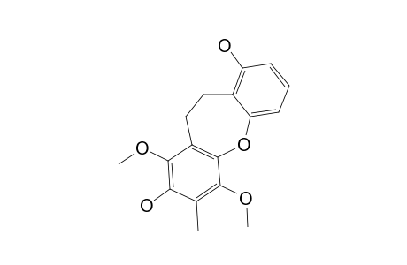 BAUHINOXEPIN_F;5,6-DIHYDRO-3,7-DIHYDROXY-1,4-DIMETHOXY-2-METHYLDIBENZ-[B.F]-OXEPIN