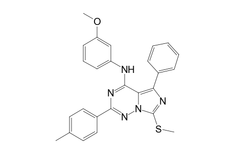 2-(4-Methylphenyl)-4-(3-methoxyphenyl)amino-5-phenyl-7-methylthioimidazo[5.1-f][1,2,4]triazine