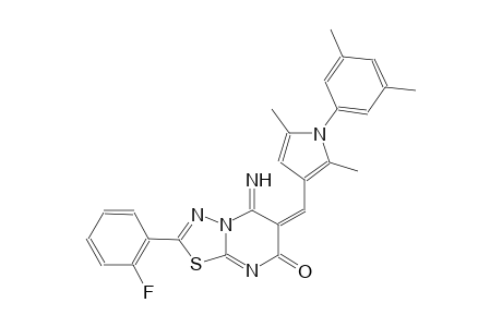 (6E)-6-{[1-(3,5-dimethylphenyl)-2,5-dimethyl-1H-pyrrol-3-yl]methylene}-2-(2-fluorophenyl)-5-imino-5,6-dihydro-7H-[1,3,4]thiadiazolo[3,2-a]pyrimidin-7-one