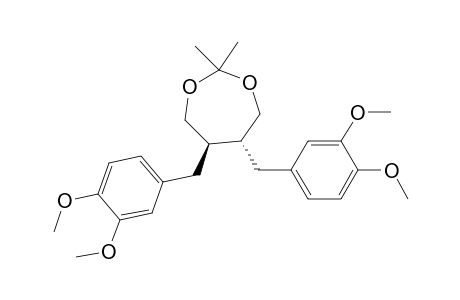 1,3-Dioxepane, 5,6-bis[(3,4-dimethoxyphenyl)methyl]-2,2-dimethyl-, (5R-trans)-