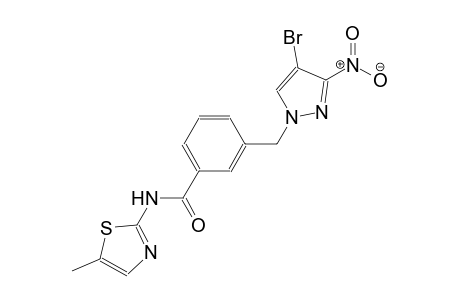 3-[(4-bromo-3-nitro-1H-pyrazol-1-yl)methyl]-N-(5-methyl-1,3-thiazol-2-yl)benzamide