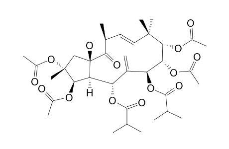 (2R,3R,4R,5R,7S,8S,9S,11E,13S,15R)-2,3,5,7,8,9,15-HEPTAHYDROXYJATROPHA-6(17),11-DIENE-14-ONE-2,3,8,9-TETRAACETATE-5,7-BIS-(2-METHYLPROPIONAT