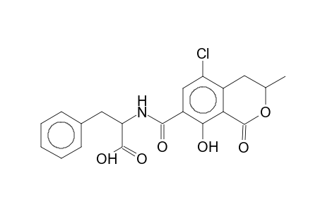 L-Phenylalanine, N-[(5-chloro-3,4-dihydro-8-hydroxy-3-methyl-1-oxo-1H-2-benzopyran-7-yl)carbonyl]-, (R)-