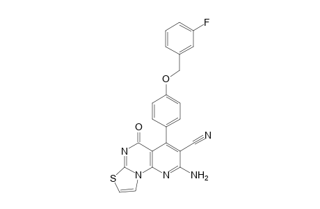 5H-Pyrido[3,2-e]thiazolo[3,2-a]pyrimidine-3-carbonitrile, 2-amino-4-[4-[(3-fluorophenyl)methoxy]phenyl]-5-oxo-