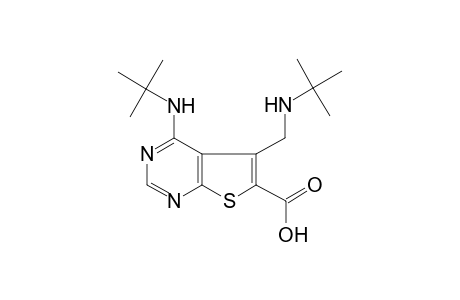 4-(tert-butylamino)-5-[(tert-butylamino)methyl]thieno[2,3-d]pyrimidine-6-carboxylic acid