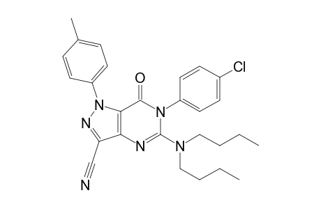 6-(4-Chlorophenyl)-3-cyano-5-dibutylamino-1-p-tolyl-1H-pyrazolo[4,3-d]pyrimidin-7(6H)-one