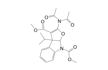CIS-(+/-)-DIMETHYL-3A,8A-DIHYDRO-2-DIACETYLAMINO-3A-ISOPROPYL-8H-FURO-[2,3-B]-INDOLE-3,8-DICARBOXYLATE