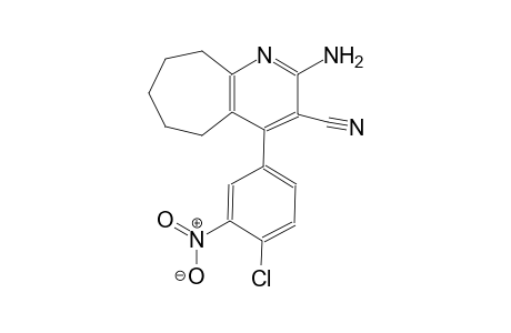 2-amino-4-(4-chloro-3-nitrophenyl)-6,7,8,9-tetrahydro-5H-cyclohepta[b]pyridine-3-carbonitrile