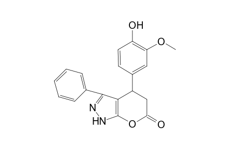 4-(4-hydroxy-3-methoxyphenyl)-3-phenyl-1H,4H,5H,6H-pyrano[2,3-c]pyrazol-6-one